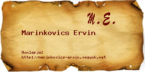Marinkovics Ervin névjegykártya