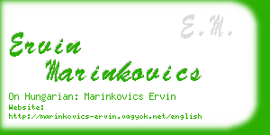 ervin marinkovics business card